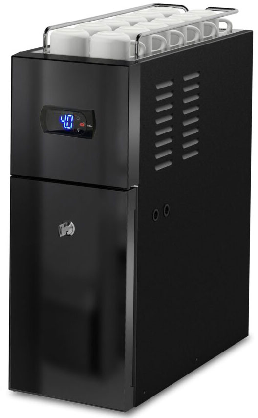 Milchkühlschrank MC12 in schwarz mit digitaler Temperatursteurerung und Tassenwärmer